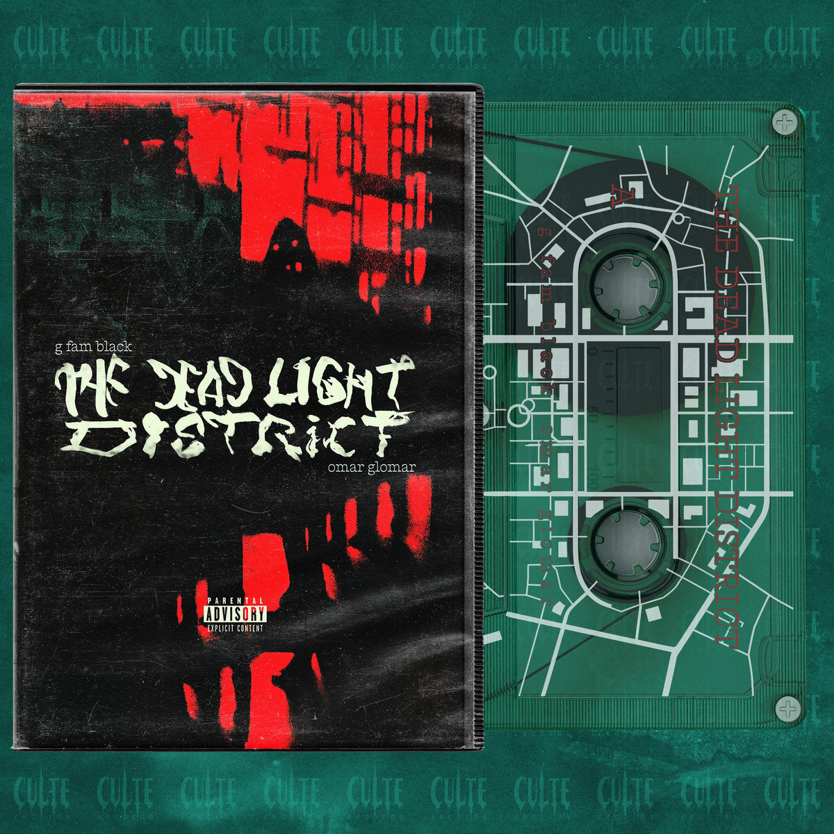The Dead Light District Limited Edition transparent green Cassette in rave case